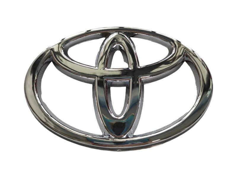 Toyota Grill Emblem Chrome Badge 120x80mm with 2 Pins – Front Grille Replacement Logo
