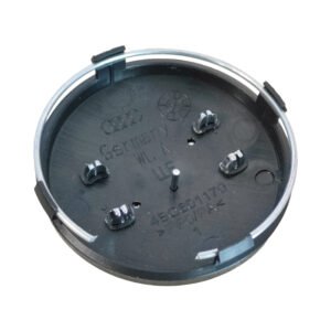 Premium Audi A6 Cap 60mm – Black Base Chrome Emblem OEM Wheel Hub Cover