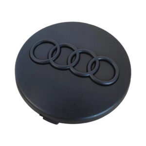 Premium Audi A6 Cap 60mm – Black Base Black Emblem OEM Wheel Hub Cover