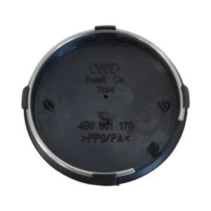 Premium Audi A6 Cap 60mm – Black Base Black Emblem OEM Wheel Hub Cover