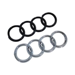 Luxury Audi Rear Emblem Black Chrome – Sporty Trunk Badge Replacement