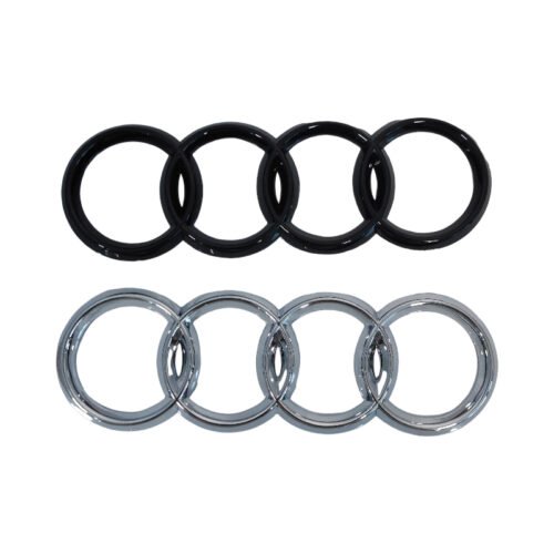 Luxury Audi Rear Emblem Black Chrome – Sporty Trunk Badge Replacement
