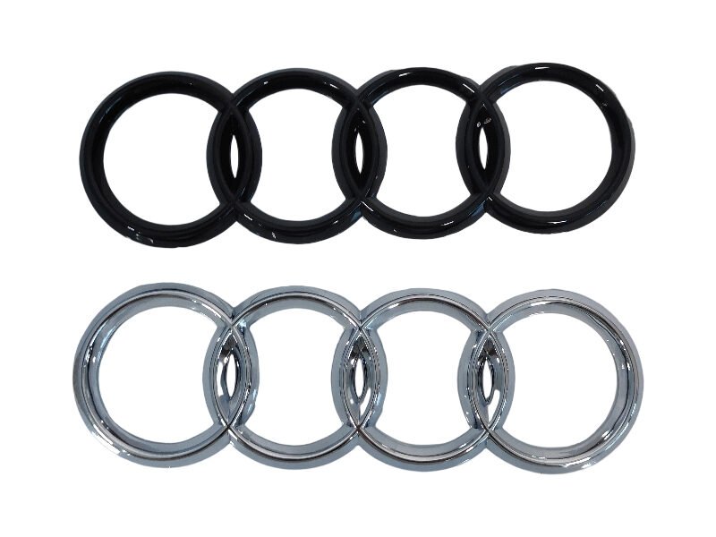 Luxury Audi Rear Emblem Black Chrome – Sporty Trunk Badge Replacement