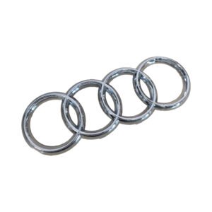 Upgraded Audi Front Emblem Black – New Model with Bent Pins for Secure Fit