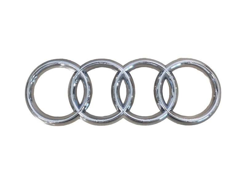 Upgraded Audi Front Emblem Black – New Model with Bent Pins for Secure Fit