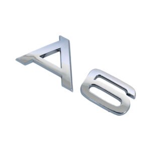 Premium Audi A6 Badge – 95*37mm Trunk Emblem in Glossy Black or Chrome