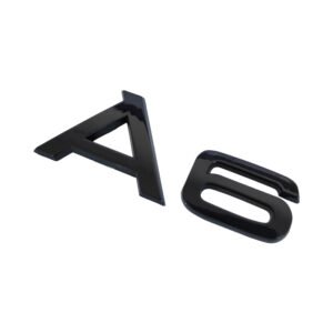 Premium Audi A6 Badge – 95*37mm Trunk Emblem in Glossy Black or Chrome