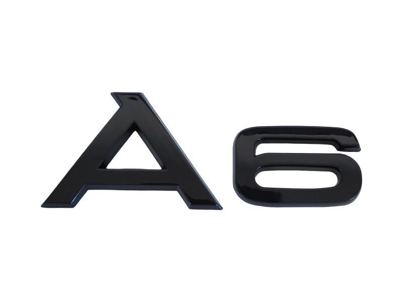 Premium Audi A6 Badge – 95*37mm Trunk Emblem in Glossy Black or Chrome