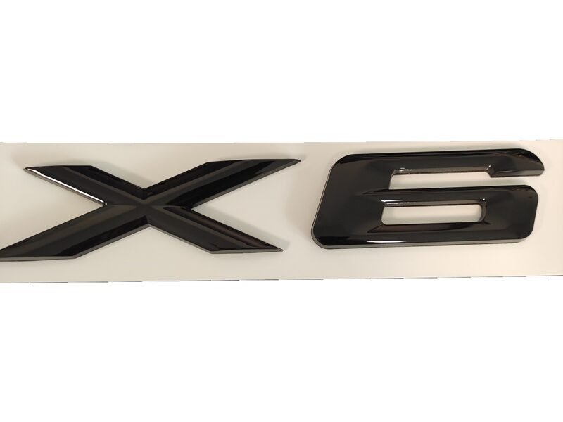 Stylish BMW X6 Emblem Glossy Black Letter Badge – Premium Replacement Logo for Bold Identity