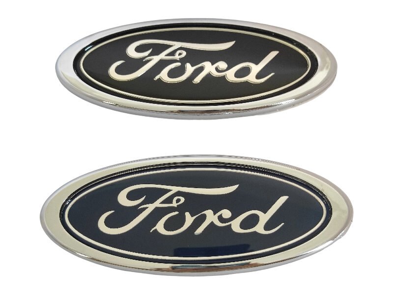 Ford Mondeo Front Emblem Black & Dark Blue 150x59mm – Stylish Replacement Badge with Adhesive Tape