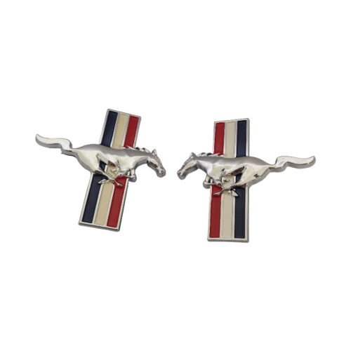 Premium Ford Mustang Steering Wheel Emblem – Left & Right Horse Logo Replacement with Pins and Adhesive Backing BR3Z-8A224-A BR3Z-8A225-A