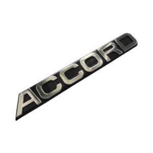 Stylish Accord Letter Emblem Black – Vintage Car Badge Replacement for Honda Accord