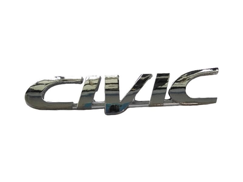 Honda CIVIC letter emblem short silver HL-006 chrome trunk badge replacement 125x21mm