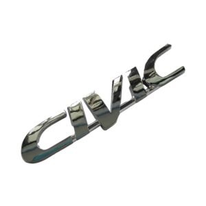 Honda CIVIC letter emblem short silver HL-006 chrome trunk badge replacement 125x21mm