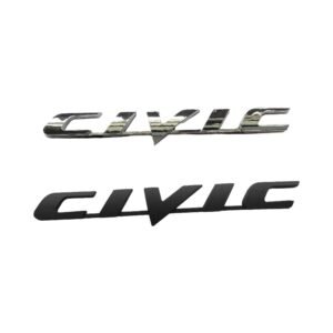 Honda CIVIC letter emblem silver HL-007 chrome long trunk badge replacement