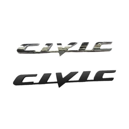 Honda CIVIC letter emblem silver HL-007 chrome long trunk badge replacement