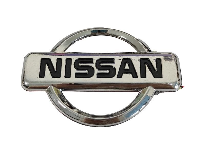 Nissan back emblem NE-003 silver 80x56MM rear trunk replacement badge