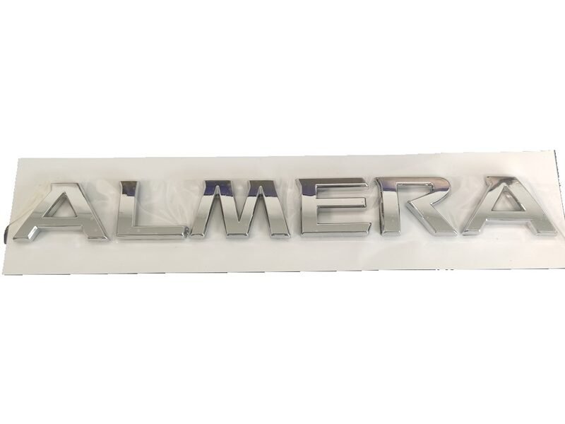 Stylish ALMERA Letter Emblem – Premium Nissan Badge Chrome Car Logo