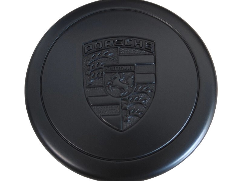 Luxury Porsche 80MM Matte Black Metal Wheel Cap – Premium Hub Cover