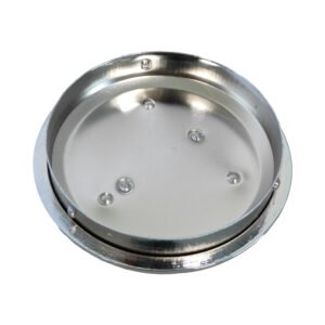 Elegant Porsche Cap 80mm – Shiny Chrome Silver Metal with Authentic Color Logo