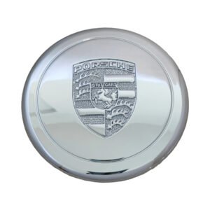 Stylish Porsche Cap 80mm – Premium Chrome Silver Metal Wheel Center with Elegant Finish