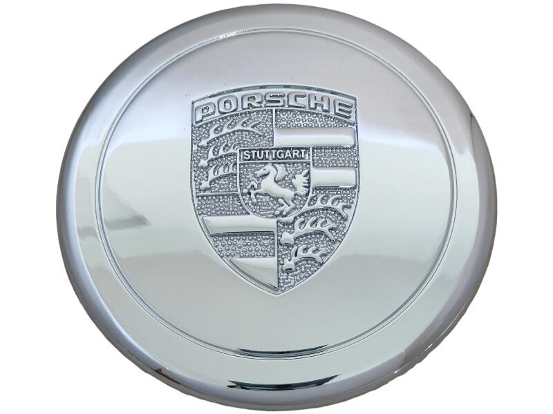 Stylish Porsche Cap 80mm – Premium Chrome Silver Metal Wheel Center with Elegant Finish