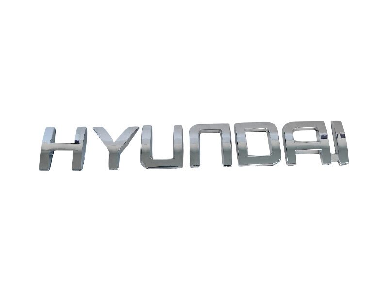 Premium Hyundai Chrome Emblem – Shiny Separate Letters Badge for Stylish Car Look